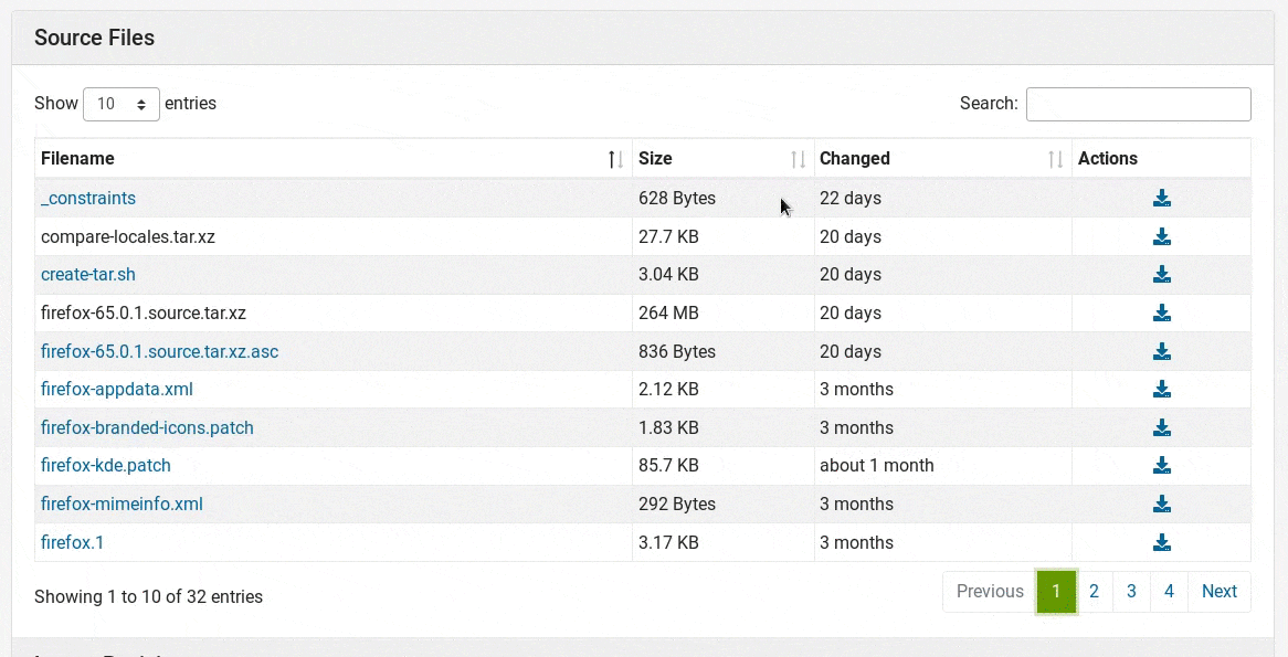 Relative Timestamps for Sources Files table
