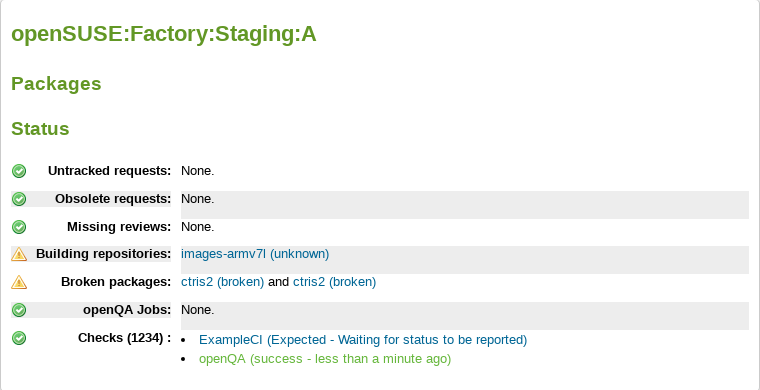 Status Checks API